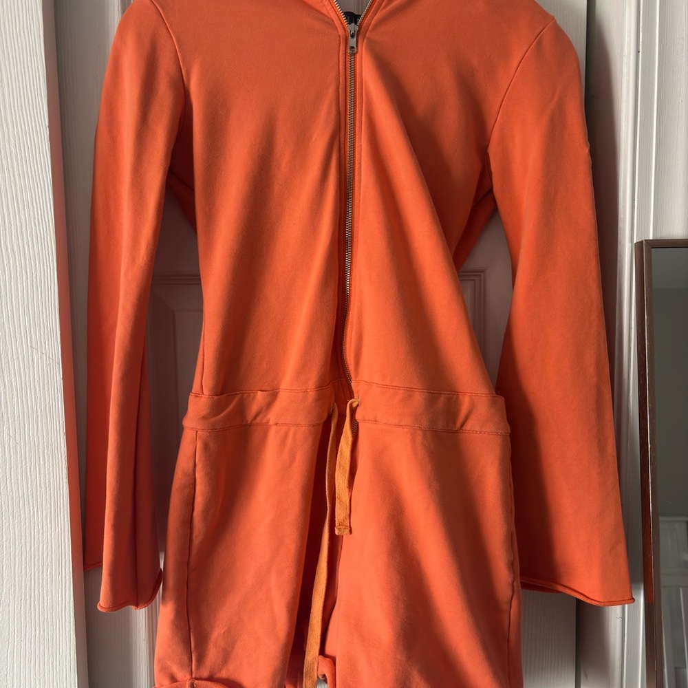 Orange Zip-Up Jumpsuit